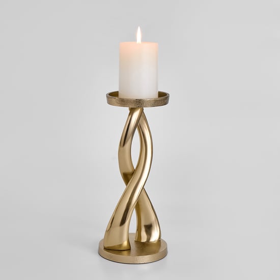 Gilded Luxe Viva Aluminium Pillar Candle Holder - Large