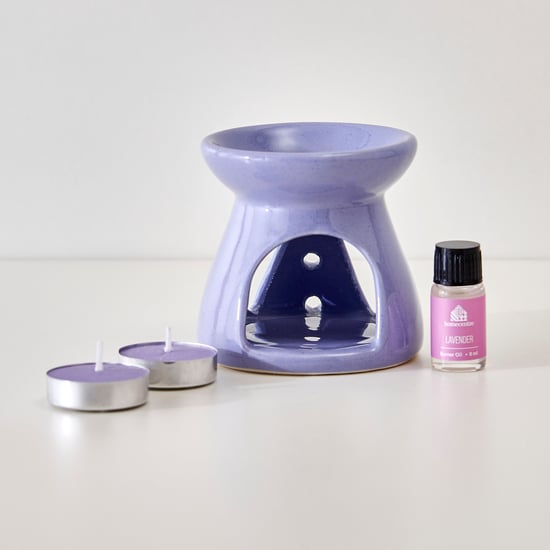 Essentials 4Pcs Lavendar Burner Oil and T-Light Set