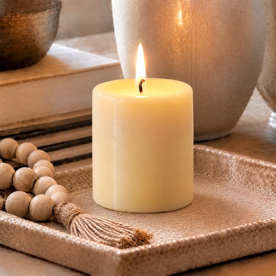 Essentials Lemongrass Scented Pillar Candle