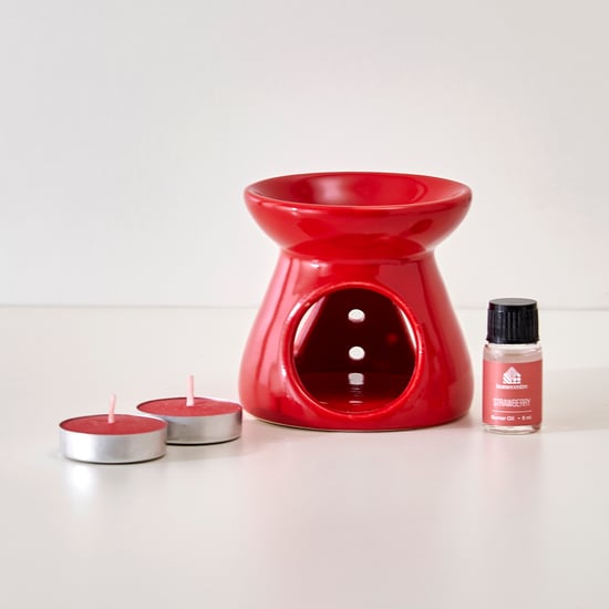 Essentials 4Pcs Strawberry Burner Oil and T-Light Set