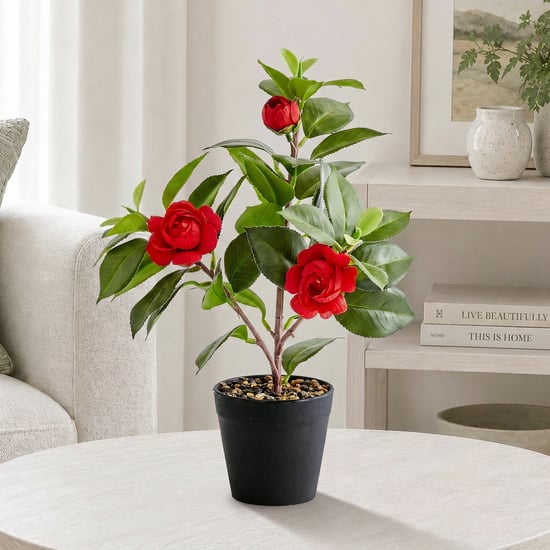 Corsica Gloria Artificial Camellia Plant in Pot