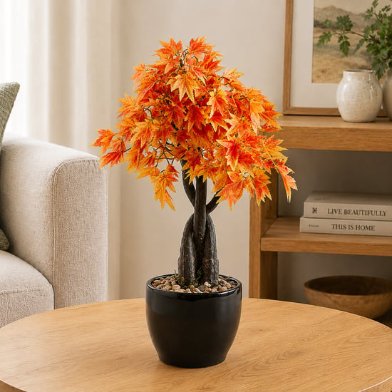 Corsica Gloria Artificial Maple Plant in Ceramic Pot