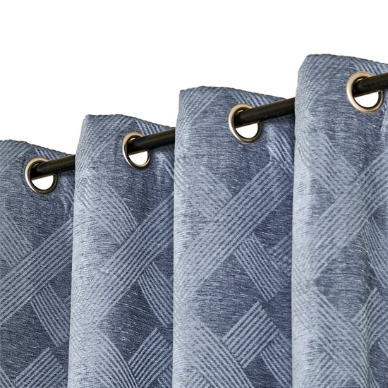Calamus Set of 2 Jacquard Light Filtering Window Curtains - 5.2ft (160 cm)