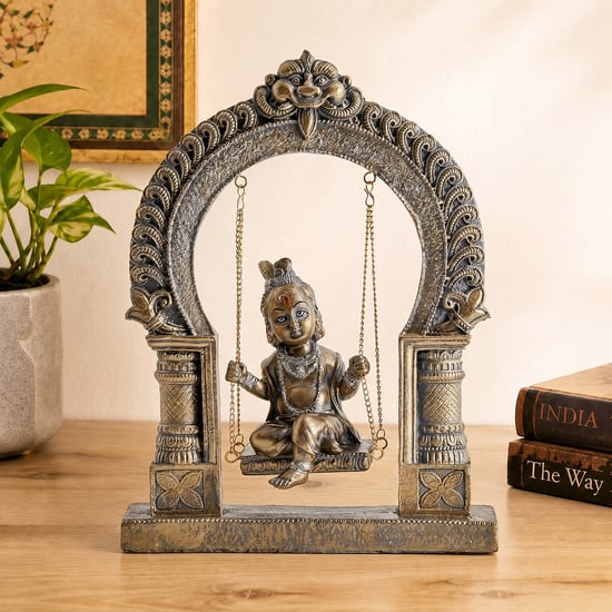 Corsica Elba Polyresin Krishna on Swing Figurine