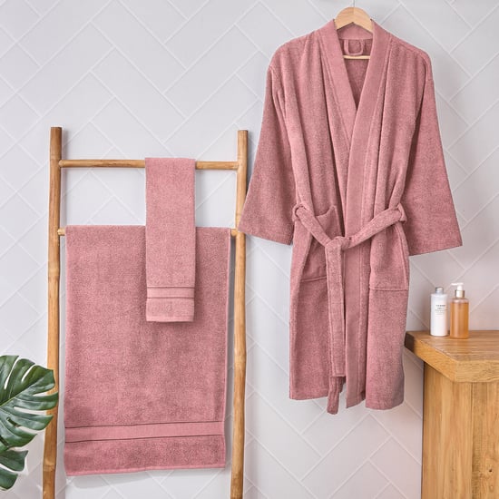 Prospero Cotton 3Pcs Adult Bathrobe and Towel Set - M