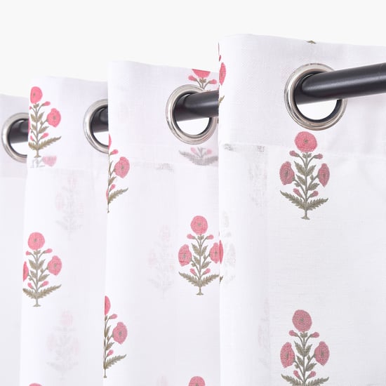Amaira Set of 2 Printed Sheer Window Curtains - 5.2ft (160cm)