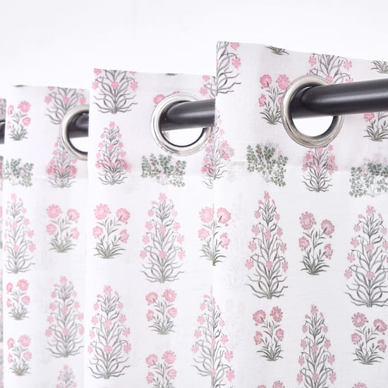 Amaira Set of 2 Printed Sheer Door Curtains - 7.3ft (225cm)