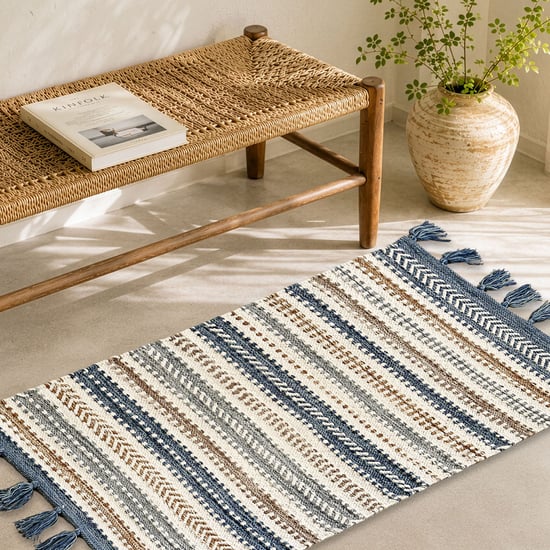 Natura Cotton Handwoven Dhurrie - 90x60cm