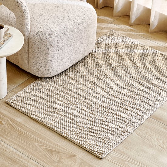Pebble Wool Handwoven Dhurrie - 120x80cm