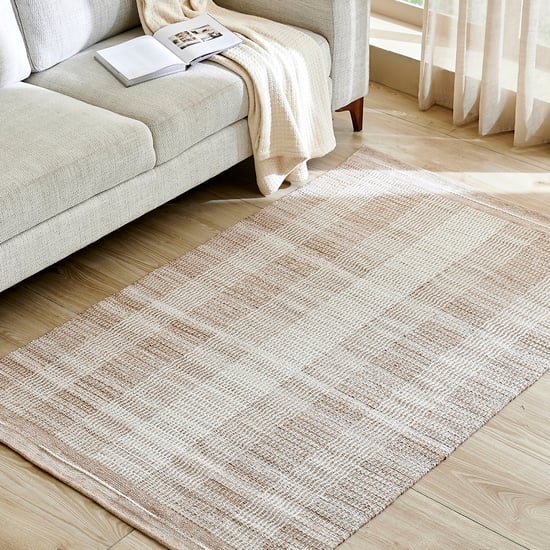 Crimson Hand Woven Striped Carpet - 180x120cm
