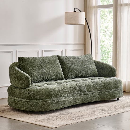 Alexa Fabric 3-Seater Sofa - Green