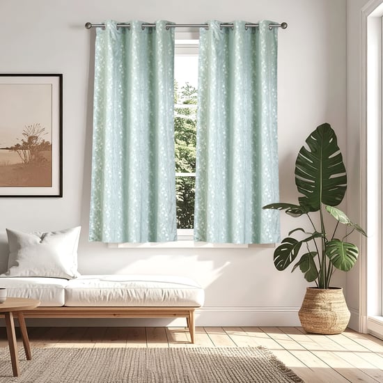 Jade Set of 2 Jacquard Light Filtering Window Curtains - 5.2ft(160cm)