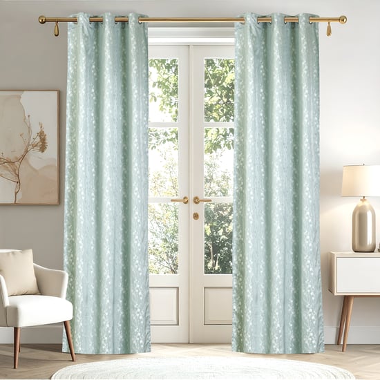 Jade Set of 2 Jacquard Light Filtering Door Curtains - 8.8ft(270cm)