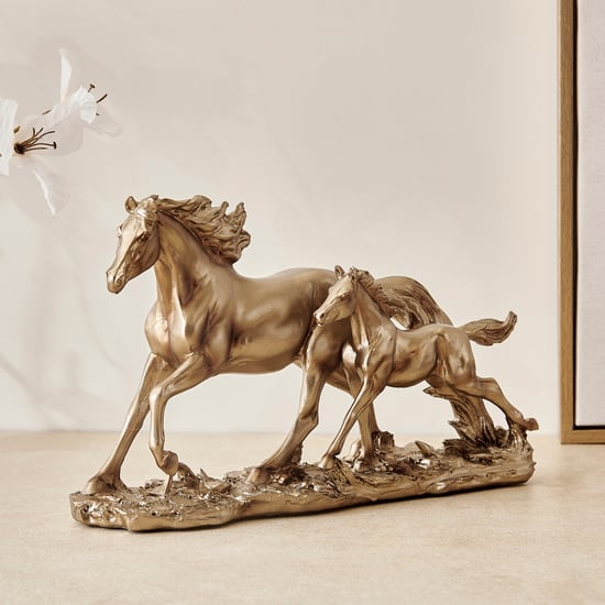 Corsica Jaguar Polyresin Running Horses Figurine