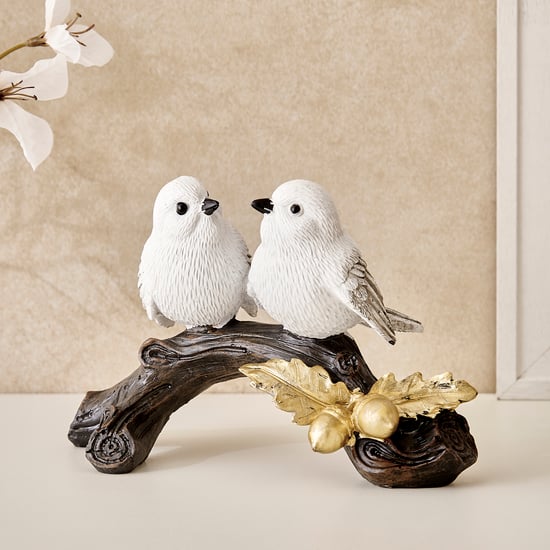 Corsica Brighton Polyresin Birds on Pine Tree Figurine