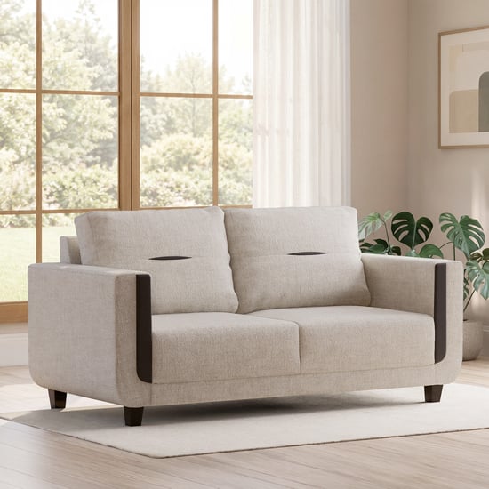 Berry Fabric 3-Seater Sofa - Beige