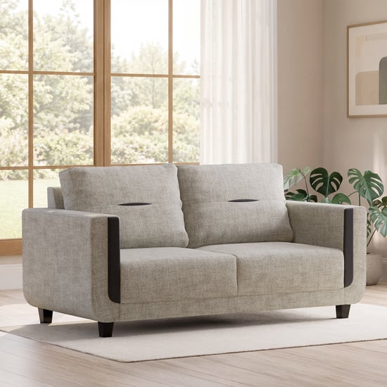Berry Fabric 3-Seater Sofa - Brown