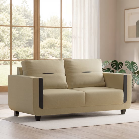 Berry Fabric 3-Seater Sofa - Beige