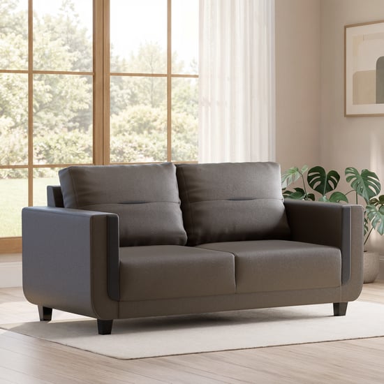 Berry Faux Leather 3-Seater Sofa - Brown