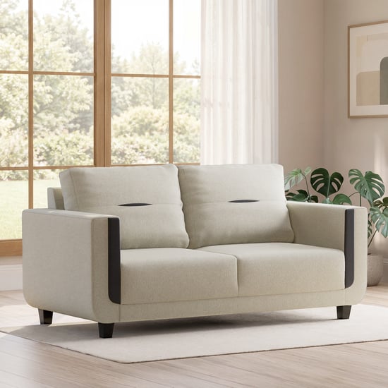 Berry Fabric 3-Seater Sofa - Brown