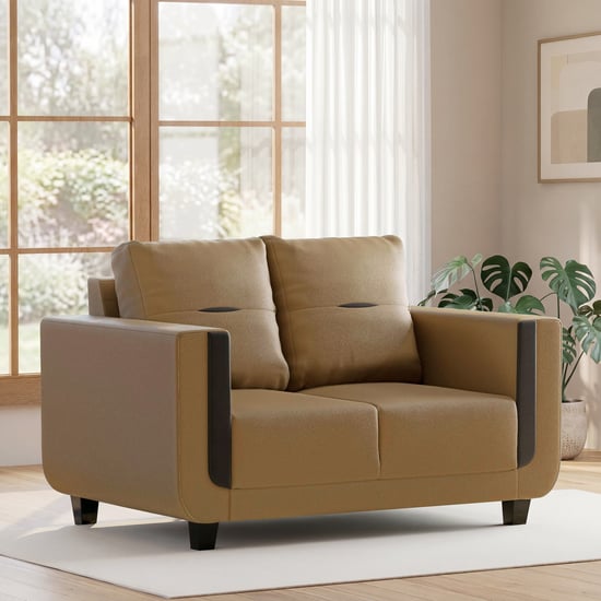 Berry Faux Leather 2-Seater Sofa - Tan