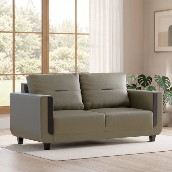 Berry Faux Leather 3-Seater Sofa - Brown