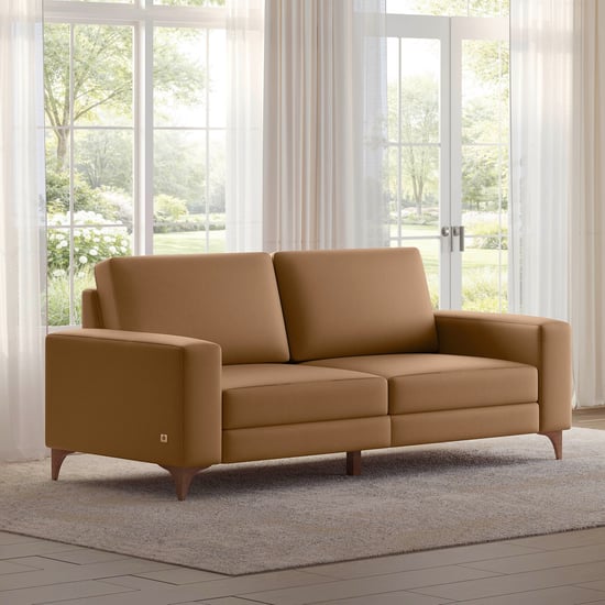 Quebec NXT Half Leather 3-Seater Sofa - Tan