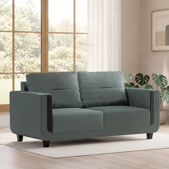 Berry Velvet 3-Seater Sofa - Grey
