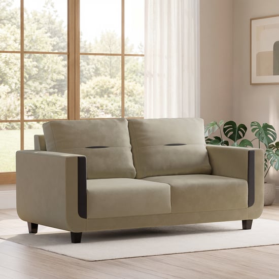 Berry Velvet 3-Seater Sofa - Brown