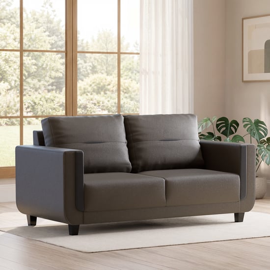 Berry Half Leather 3-Seater Sofa - Brown