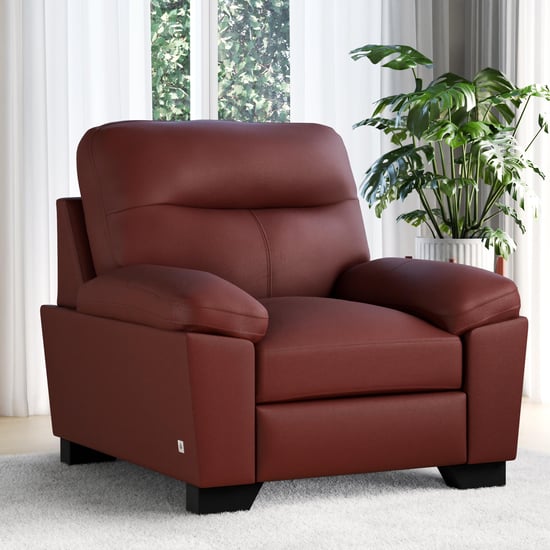 Winchester Faux Leather 1-Seater Sofa - Burgundy