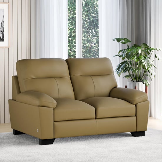 Winchester Faux Leather 2-Seater Sofa - Yellow