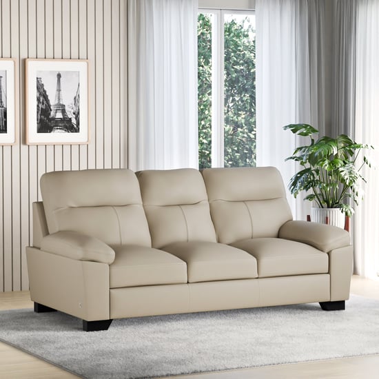 Winchester Faux Leather 3-Seater Sofa - Taupe