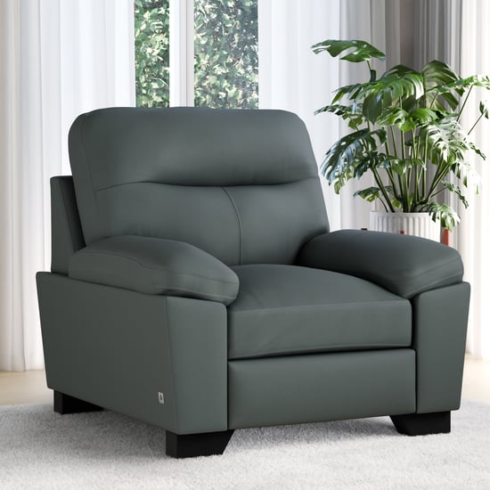 Winchester Velvet 1-Seater Sofa - Grey