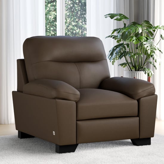 Winchester Faux Leather 1-Seater Sofa - Brown