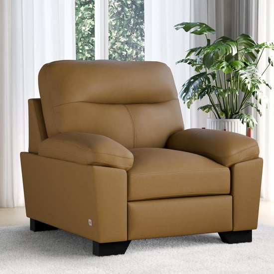 Winchester Faux Leather 1-Seater Sofa - Brown