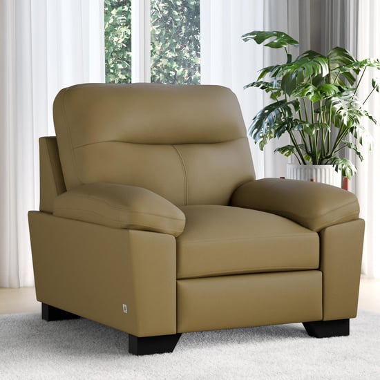 Winchester Faux Leather 1-Seater Sofa - Yellow