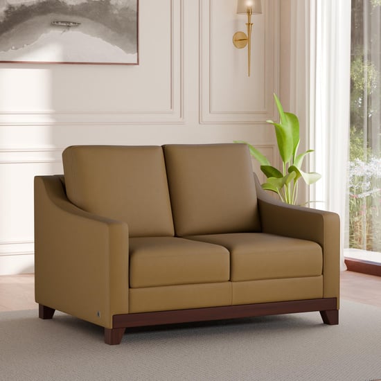 Sylvester Faux Leather 2-Seater Sofa - Tan