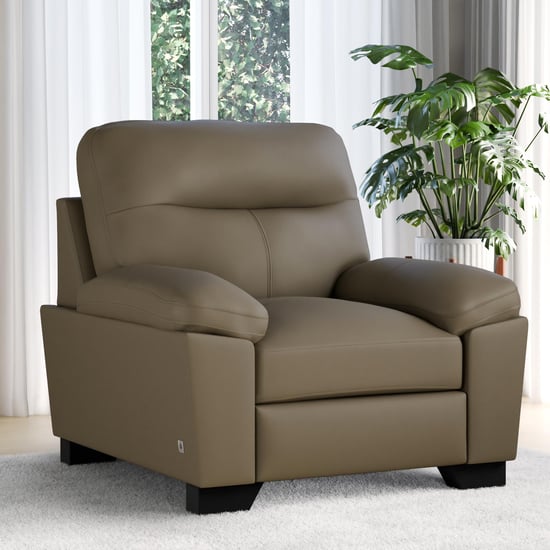 Winchester Faux Leather 1-Seater Sofa - Brown
