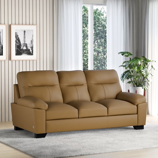 Winchester Faux Leather 3-Seater Sofa - Tan