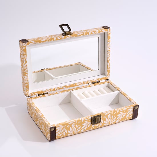 Oxley Raksha Metal 3- Compartment Jewellery Box with Mirror