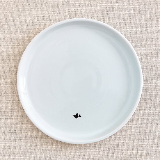 Corscia Heart Set of 2 Stoneware Heart Print Dinner Plates - 21cm