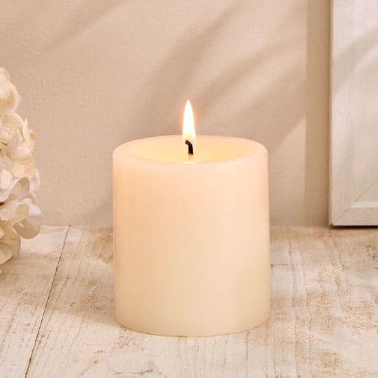 Essentials Lumera Vanilla Scented Pillar Candle