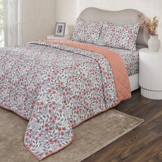 MASPAR Botanic Bloom Cotton 4Pcs Double Bed-In-A-Bag Set