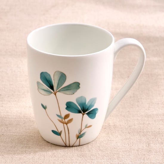 Lucas Oliva Bone China Floral Print Mug - 340ml