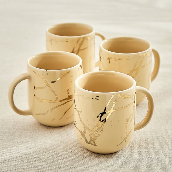 Corsica Marble Set of 4 Porcelain Coffee Mugs - 230ml