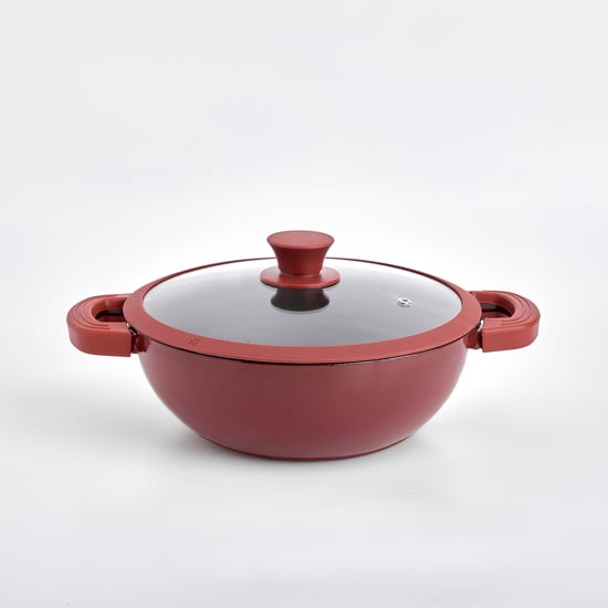Terra Tales Sally Enamelled Cast Iron Kadhai with Lid and Sleeves - 2.5L
