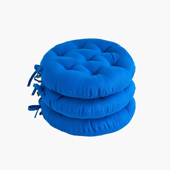SKANDA FAB Set of 3 Cotton Cushion Chair Pads -  40x40cm