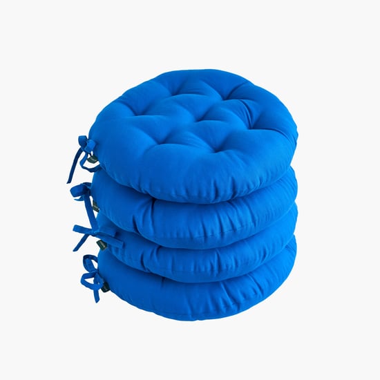 SKANDA FAB Set of 4 Cotton Cushion Chair Pads -  40x40cm