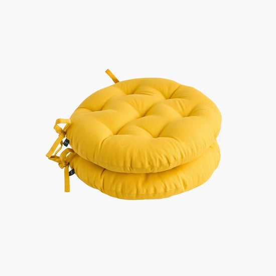 SKANDA FAB Set of 2 Cotton Cushion Chair Pads -  40x40cm